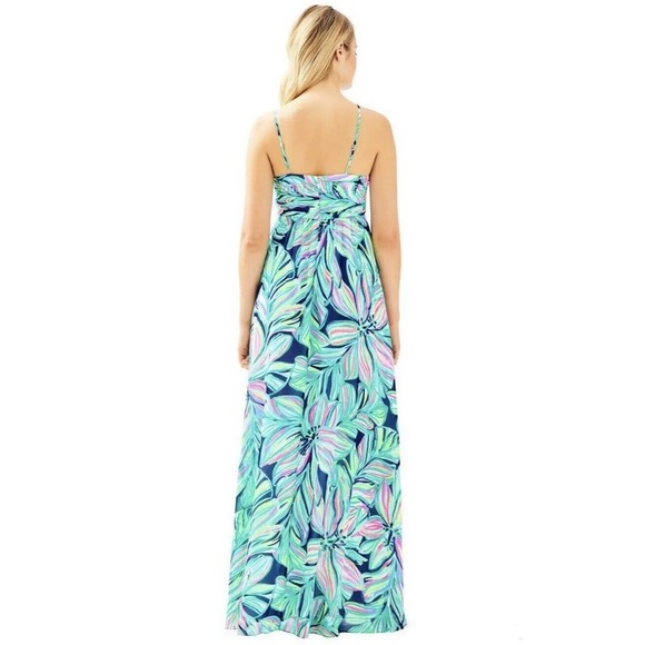 Lilly Pulitzer NEW Lannette High Tide Dancing Lady Gold Beads Maxi Dress 2 $368 - Picture 6 of 16